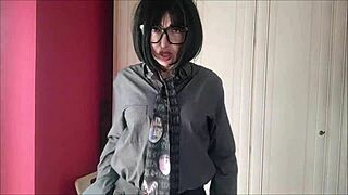 chantalchannel looks hot even dressed like a man in homemade video