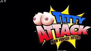 I can't stop staring at my huge natural tits during this titty fuck session.