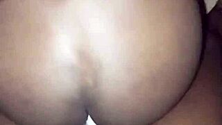 Skinny Kenyan brunette amateur wife spanks and takes dirty cock deep in her creamy wet pussy