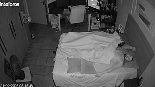 They pretend to forget the camera wildly in the bedroom