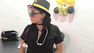 Hot Office Worker Teases With Anal Plug In Hospital Setting Versus Naughty Nurse Desires