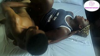 African couple dives into passionate sex with huge cock riding cowgirl and creampie moans until orgasm hits