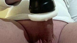 Intense Homemade Fleshlight Fuck With Close Up Cumshot On Tall Amateur