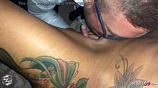 deutsche party girl gets licked by stranger in store