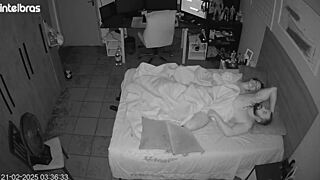 They pretend to forget the camera wildly in the bedroom