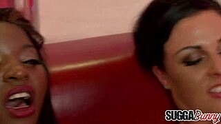 Black hottie jasmine webb dives into interracial threeway with blowjobs and pussy fucking