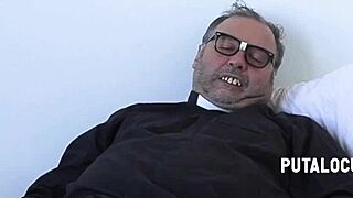 Chubby tetona student swallows all the cum from padre damian in bedroom roleplay session