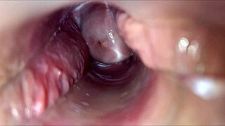 Oh yes, that's an intense vaginal orgasm up close with juicy pussy pulsing!