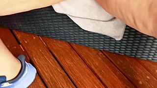 maturemons displays her large smooth moist area up close