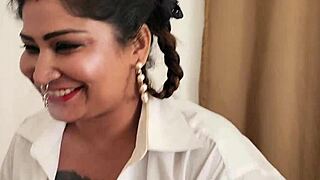 Intense hardcore sex as old professor pounds tight wet pussy of young Indian student roughly