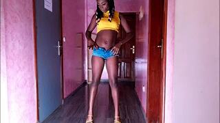 Hey, check out this cute ebony teen with tattoos getting that sweet douce baise action going on