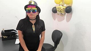 Hot Office Worker Teases With Anal Plug In Hospital Setting Versus Naughty Nurse Desires