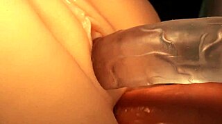 Double hole penetration in that pink pussy doll