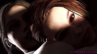 Jill and Claire share intimate lesbian moments