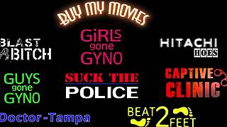 Step sisters spread shaved pussies wide in backstage latex gloves for intense creampie blasts