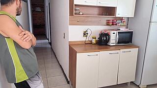 Dirty brazilian housewife risks fucking best friend of cuckold husband in bathroom with deepthroat