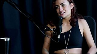 safada shows off her blowjob skills and sucks bia hot's tits in kamilla werneck sheer red lingerie