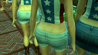 Ajay bangs cheerleading squad with big tits and asses poolside in group fun 😈