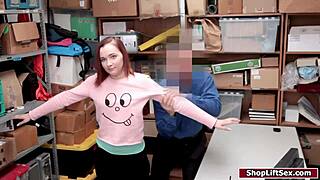 what happens when teen shoplifter faces officers hard cock punishment?