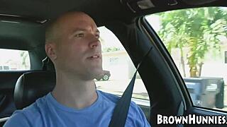 Exotic ebony babe Demi Sutra swallows big cock before riding in cowgirl and doggystyle.