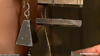 Blonde And Ebony Tormented In Mix! Watch Them Bound And Gagged In Rough Bdsm Lesbian Action With Toys!