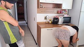 Dirty brazilian housewife risks fucking best friend of cuckold husband in bathroom with deepthroat