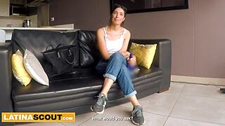 Amateur Latina teen stripped and pounded in rough casting session