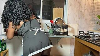 Sexy Latina maid gets intimate in a see-through outfit. She enjoys the raw interracial pounding, watch full on Sheer.