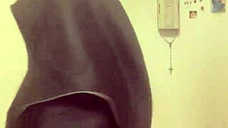 Wow, check out this naughty nun hazelnut getting wild on Halloween!