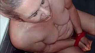 sexy french maid in bondage gets spanked, chained, and teased with vibrator in solo humiliation play