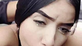 Petite latina babe sucks cock while driving in public then rides cowgirl style