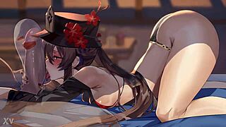 Hu tao delivers intense blowjobs