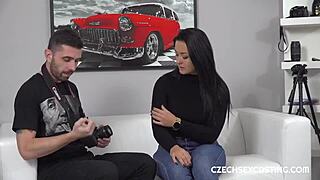 hey exquisite brunette darling, wanna get shagged in this czech casting with handjob and blowjob action?