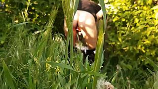 hey, i piss in public nature spot and masturbate my pussy to orgasm - lesbian illusion girls