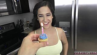 Big Tits Teen 18+ Experiences Anal Blowjob First Time Devirginized For Birthday