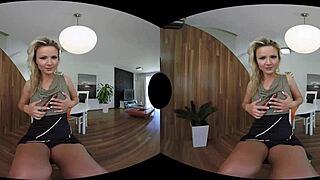 who knew samantha jolie could mix vr sex with toying her pussy, but is it as hot as real missionary fucking?