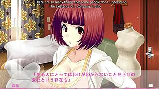 Erotica yuuwaku contrasts mami taking a faceful of dick in hentai blowjob