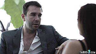 Nasty Brunette Babe Vanna Bardot Rides Juror's Big Cock with Trimmed Pussy Wildly!