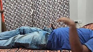 Village Girl from Mumbai Gets HARDCORE Blowjob and Creampie from Owner in Indian Sex