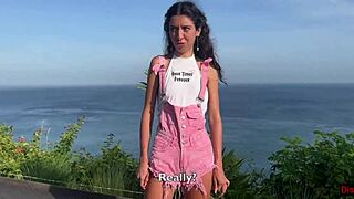 security guard caught this naughty skinny teen in private garden and fucked her hard with sea view - oh man