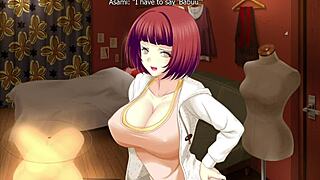 Erotica yuuwaku contrasts mami taking a faceful of dick in hentai blowjob