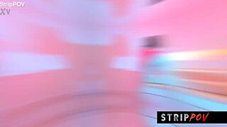 blonde babe in fishnets strips twerks shakes big ass and humps in solo tease