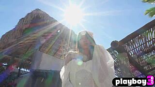 i love how sexy big ass teen 18+ model hannah le rips off her clothes outdoors, revealing small tits and posing naked in this hot softcore striptease session