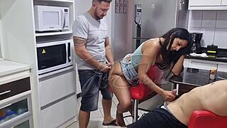 oh damn, watch this slutty latina wife shared in wild 3some orgy with monster cock!