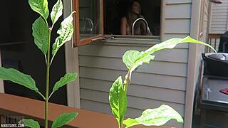 Nikki gets fucked from behind hard