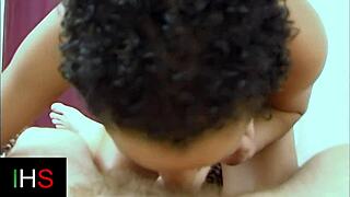 in this pov tale, the sexy mulatto girl gets her shaved swollen pussy and ass licked, fingered, and fucked doggystyle with cum in mouth.