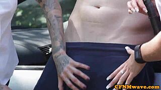 Uniformed British Cops Jerking Sub Outdoors!