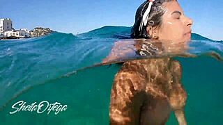 Pornstar SHEILA ORTEGA went snorkeling and ended up SUCKING and FUCKING underwater in the pool