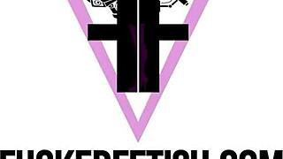 Comic brunette with tattoo engages in playful escapades popping balloons with funny faces on two cameras for five minutes.