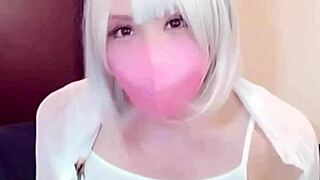 What Happens When Masked Beauty Crossdresses And Masturbates On Live Stream In Cute Outfit?